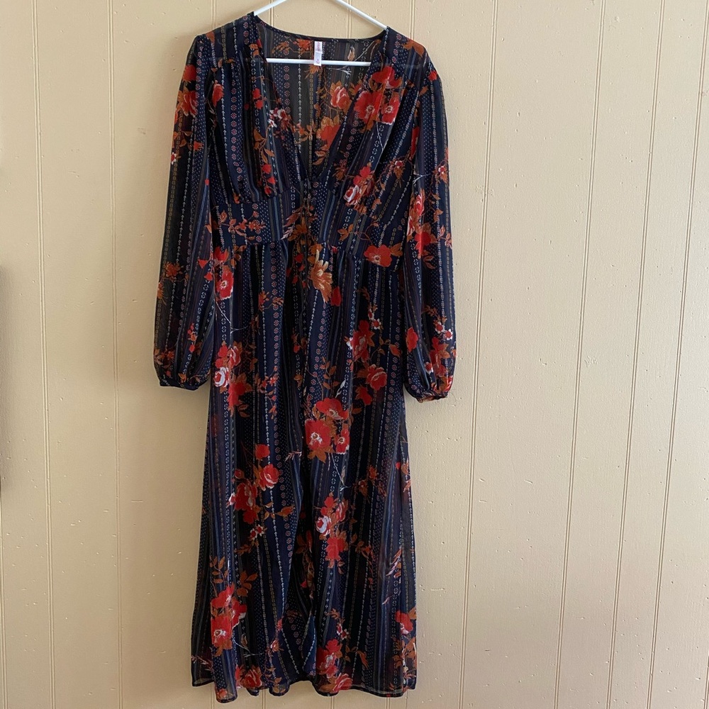 Small Xhilaration navy sheer overdress